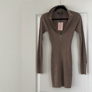 Missguided Ribbed Fall Mini Dress